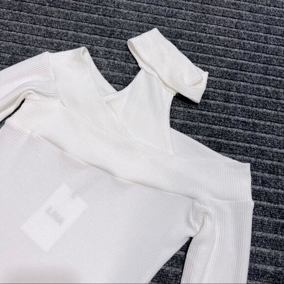 LNA X REVOLVE Encounter Off the Shoulder Midi Dress In White Size S NWT - Picture 11 of 13